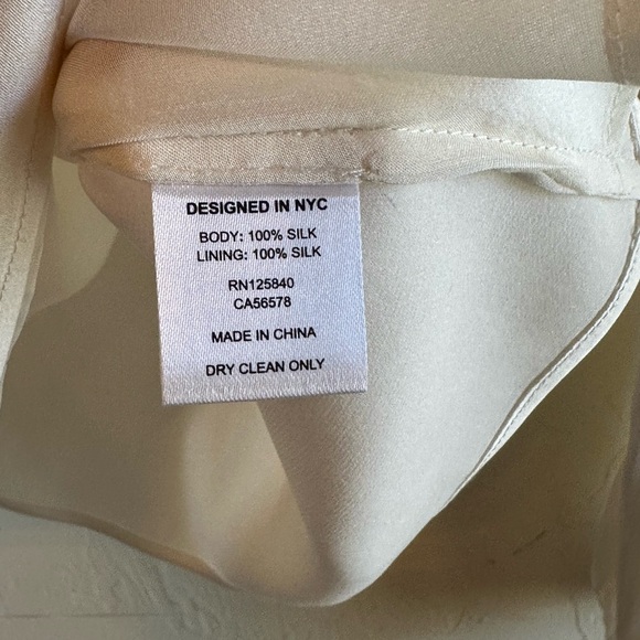 Intermix Cream 100% Silk Long Sleeve Keyhole Neckline Career Blouse Top Sz L - Picture 5 of 11